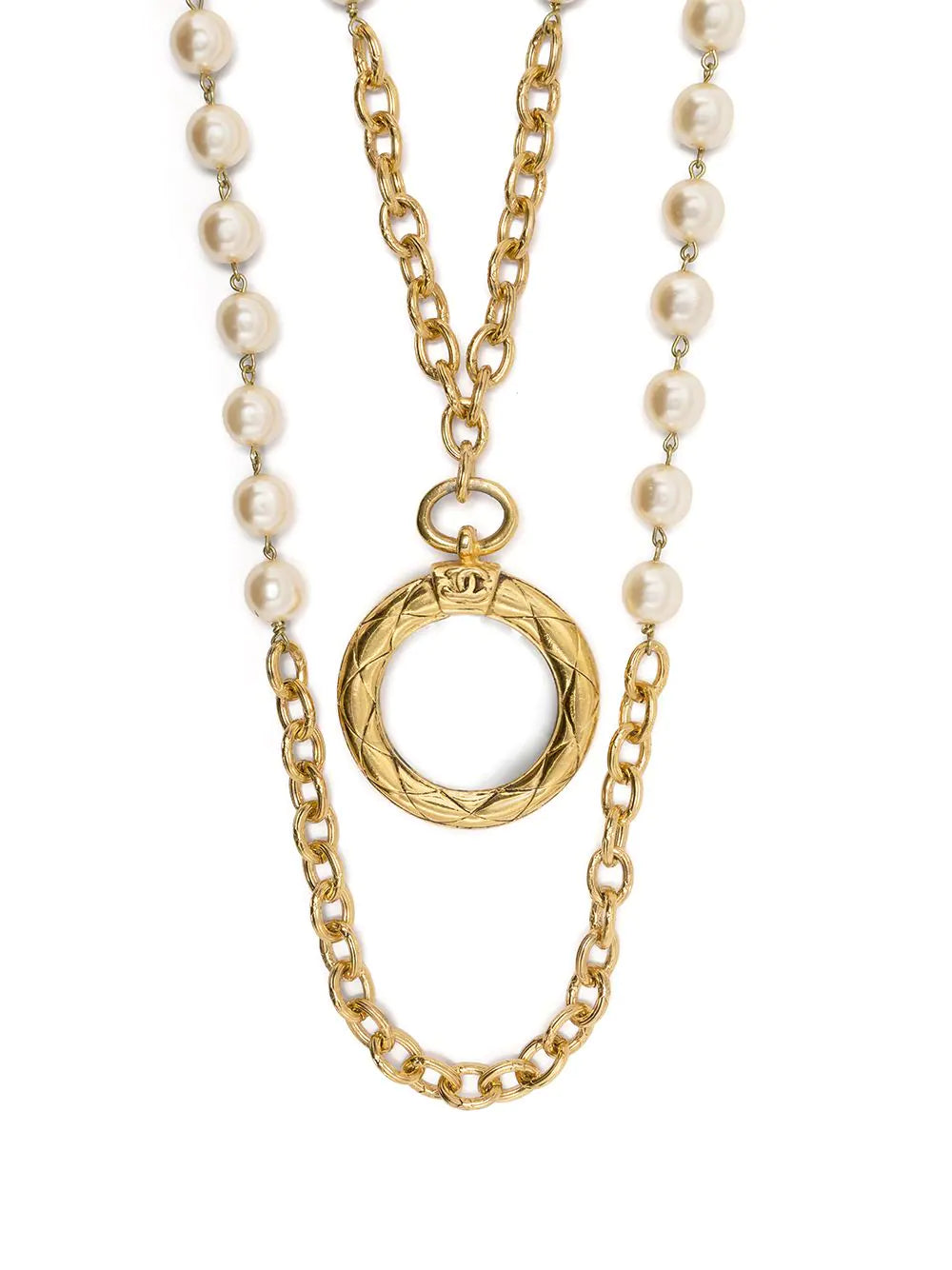 Pearl-embellished Double-chain Necklace -  Replica Handbags
