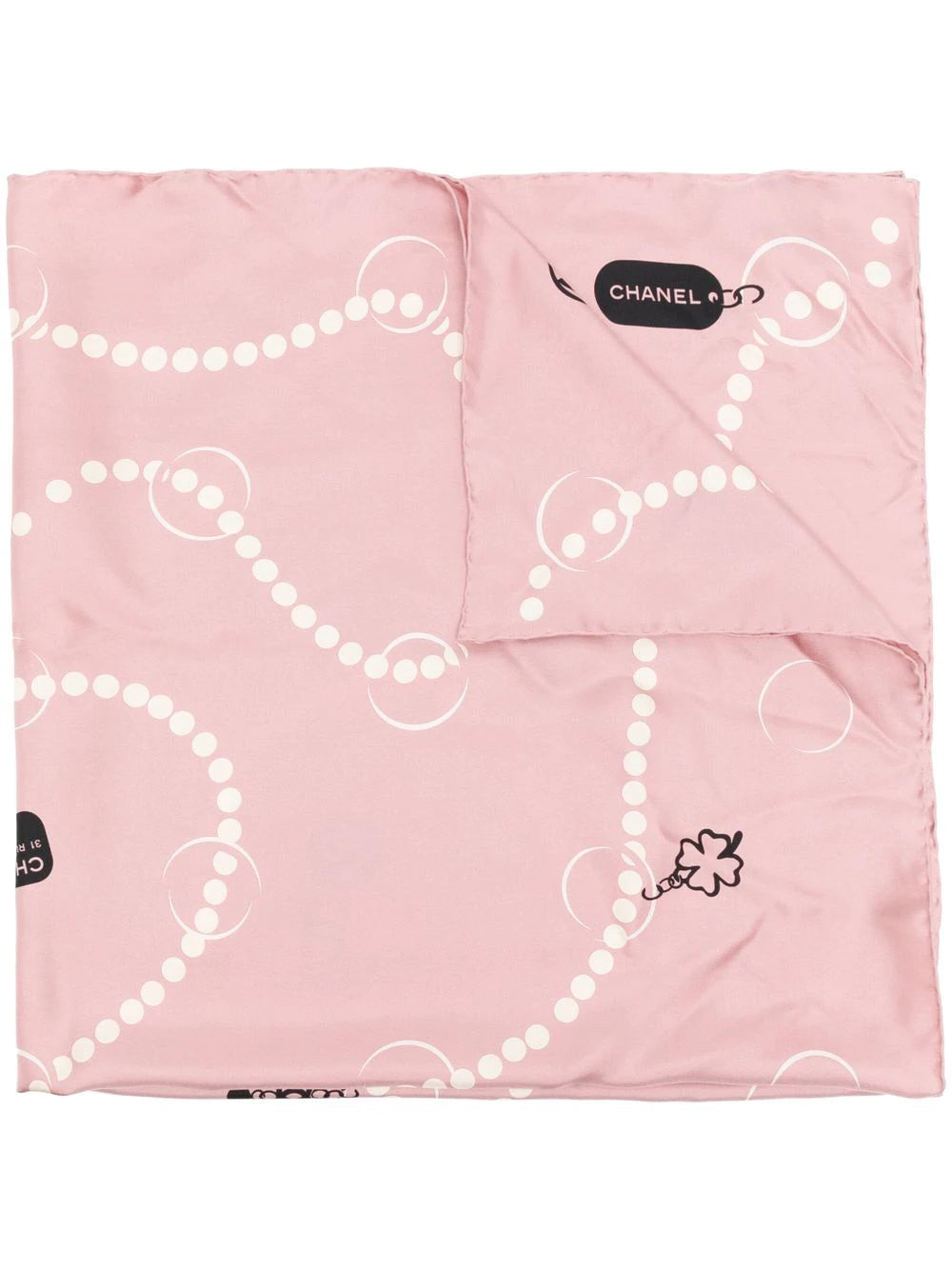Pink Pearl CC Charms Silk Scarf -  Replica Handbags
