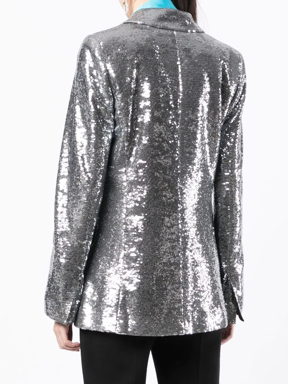 Silver Sequin-Embellished Blazer -  Replica Handbags
