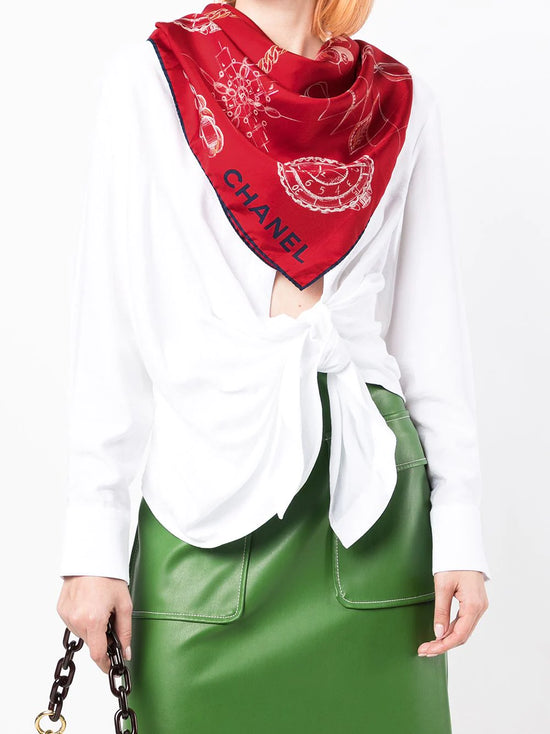 Symbols Motif Silk Scarf -  Replica Handbags
