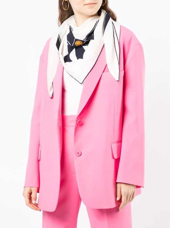 White and Black Ribbon Silk Scarf -  Replica Handbags

