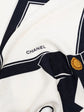 White and Black Ribbon Silk Scarf -  Replica Handbags
