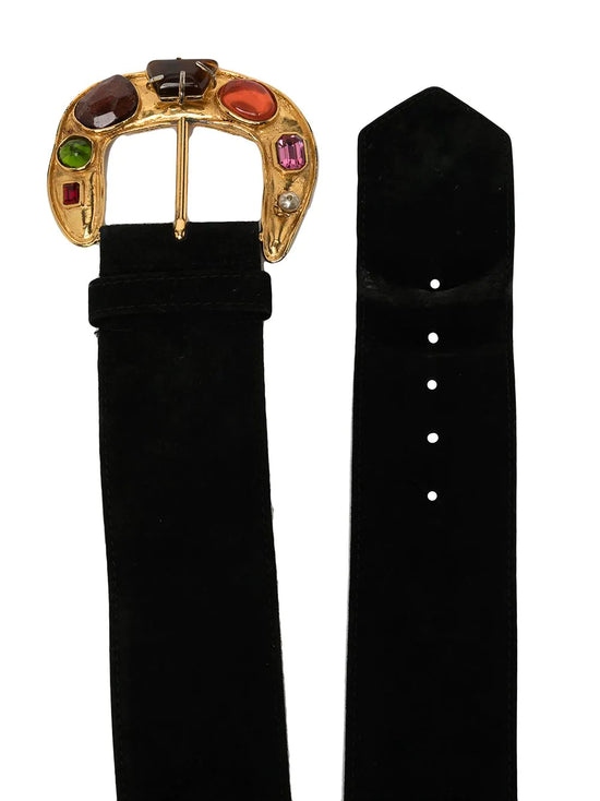 Gemstone Embellished Buckle Belt -  Replica Handbags
