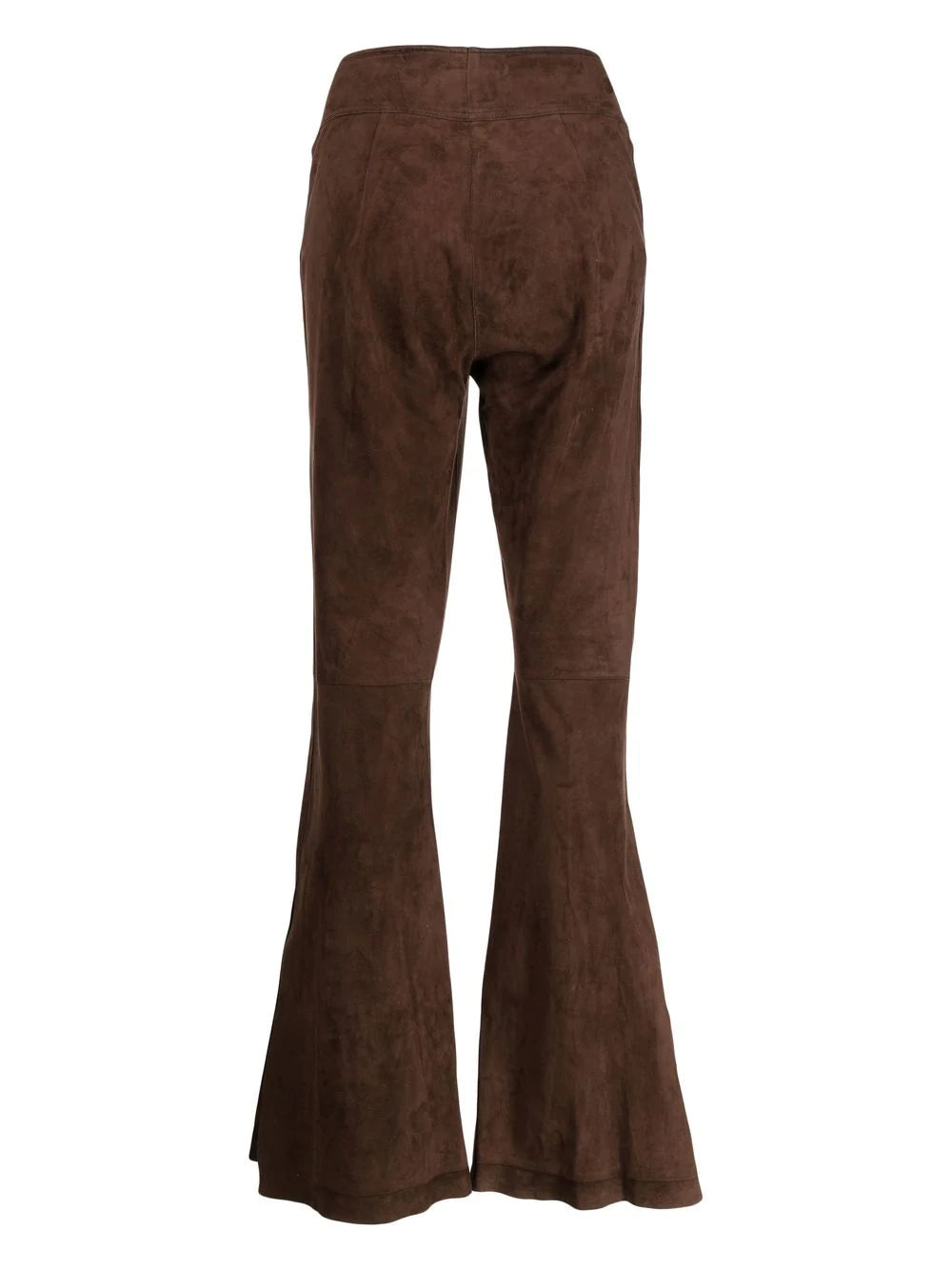 High-Waisted Flared Suede Trousers -  Replica Handbags
