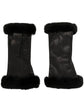 Trimmed Fingerless Leather Gloves -  Replica Handbags
