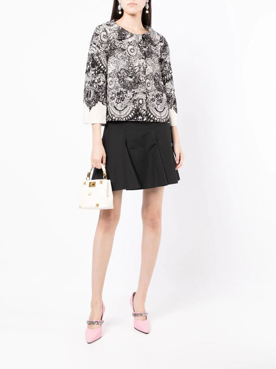 Floral Lace Patterned Jacket -  Replica Handbags
