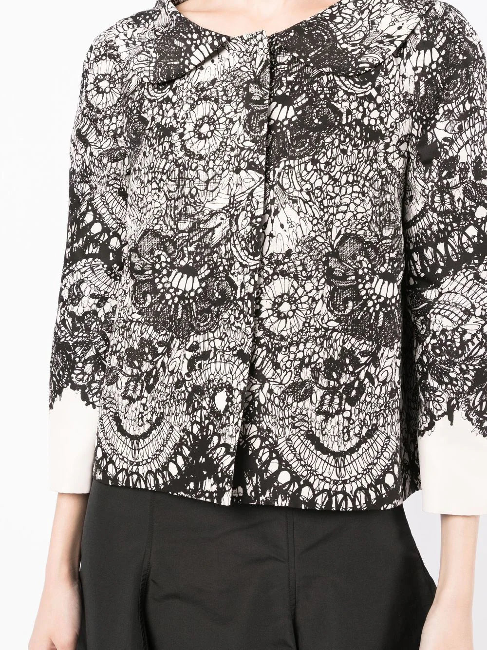 Floral Lace Patterned Jacket -  Replica Handbags
