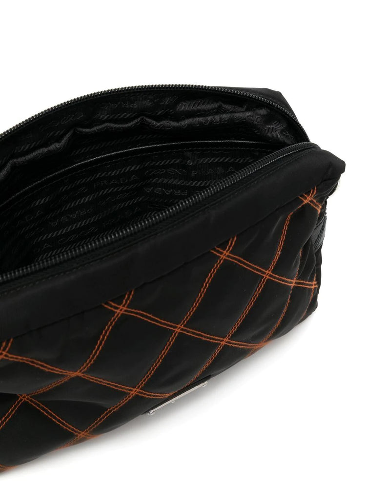 Nylon Black and Orange Pouch -  Replica Handbags
