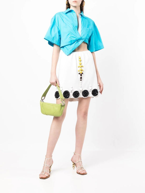 White Embellished Skirt -  Replica Handbags

