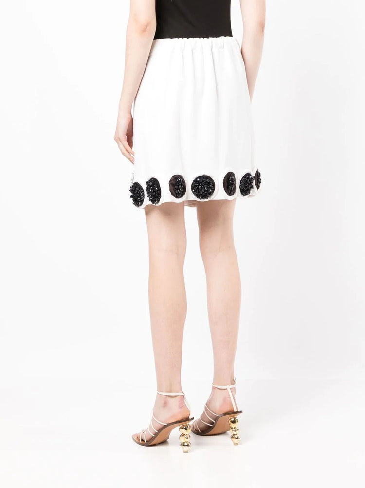 White Embellished Skirt -  Replica Handbags

