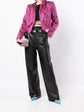 Fuchsia Shaggy Faux Fur Cropped Jacket -  Replica Handbags
