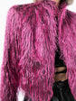 Fuchsia Shaggy Faux Fur Cropped Jacket -  Replica Handbags
