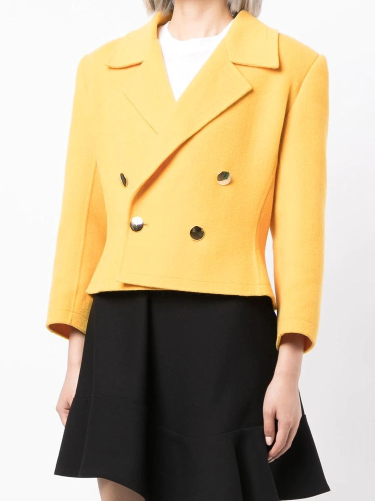 Yellow Wool Blazer -  Replica Handbags
