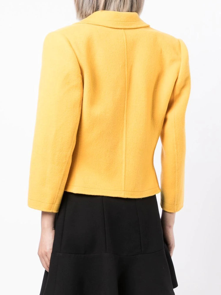 Yellow Wool Blazer -  Replica Handbags
