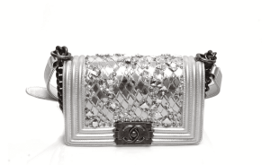 seasonal chanel boy bag, silver